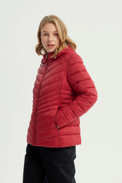 Parka Mujer Slim Rojo Oscuro
