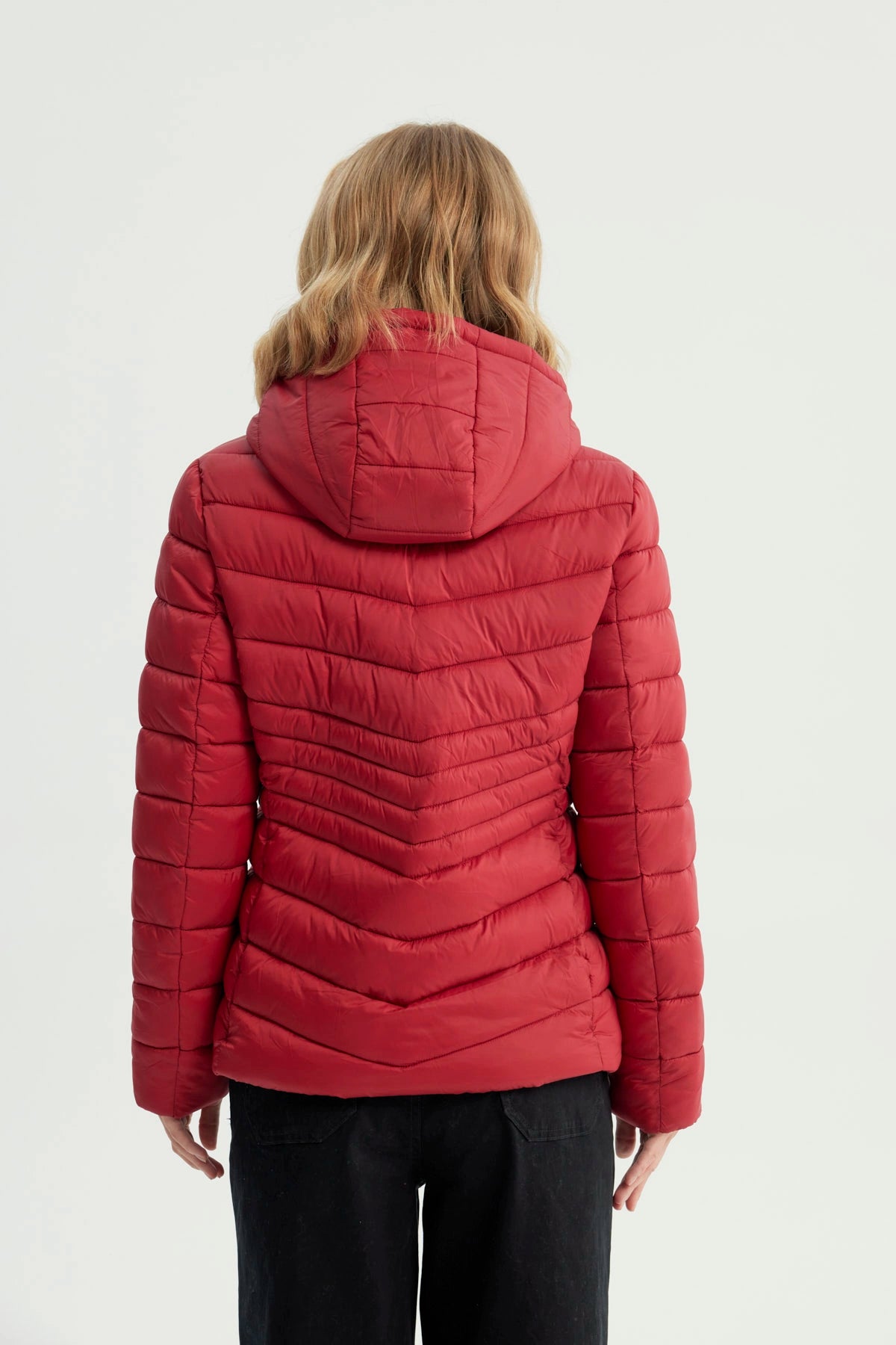 Parka Mujer Slim Rojo Oscuro