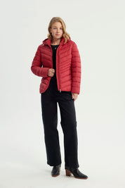 Parka Mujer Slim Rojo Oscuro