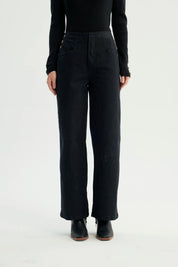 Pantalón Mujer Calce Recto Negro