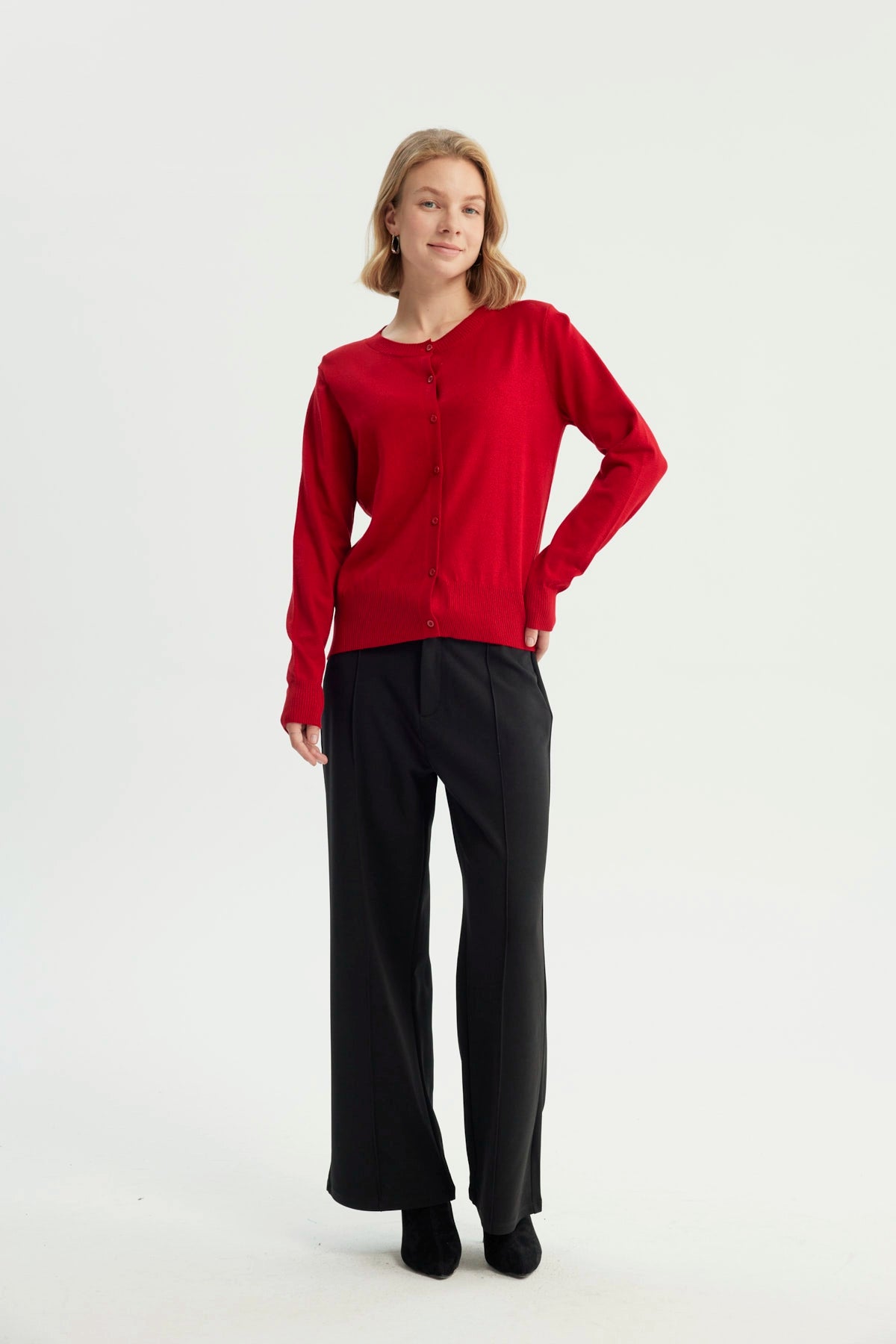 Sweater Mujer Regular Rojo