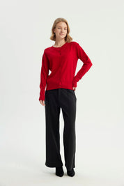 Sweater Mujer Regular Rojo