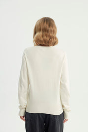 Sweater Mujer Regular Crema