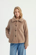 Polar Mujer Cuello Camisero Abotonado Beige