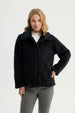 Polar Mujer Cuello Camisero Abotonado Negro