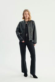Chaqueta Mujer Ecocuero Negro