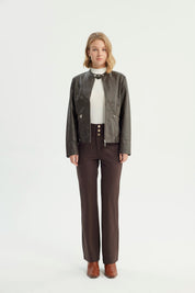 Chaqueta Mujer Ecocuero Chocolate