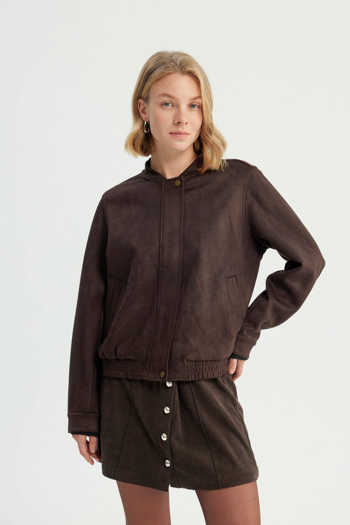 Chaqueta Mujer Classic Cuello Polo Chocolate