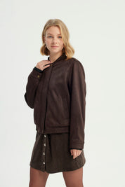 Chaqueta Mujer Classic Cuello Polo Chocolate