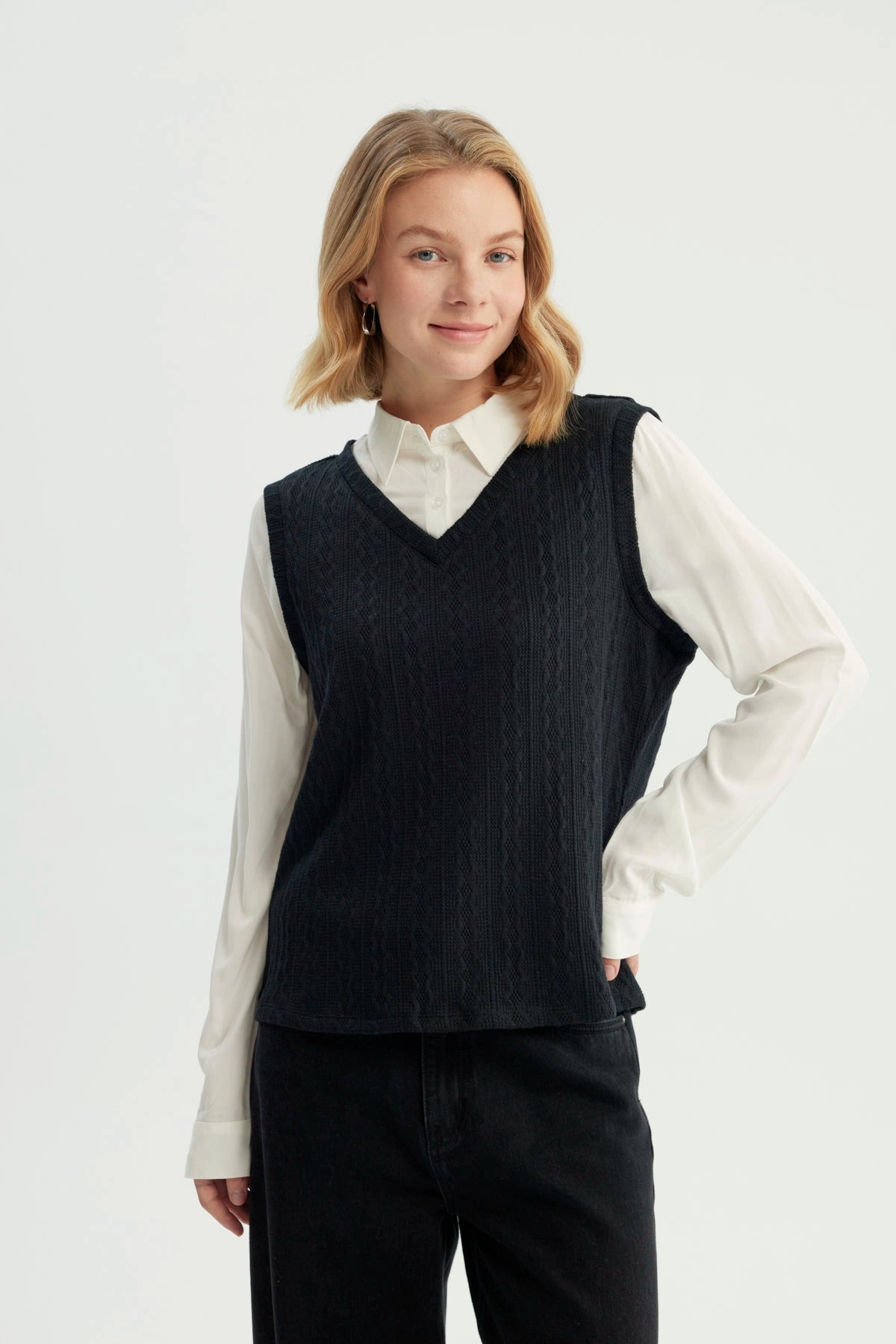 Sweater Mujer Regular Negro