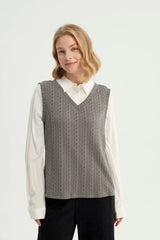 Sweater Mujer Regular Gris Oscuro