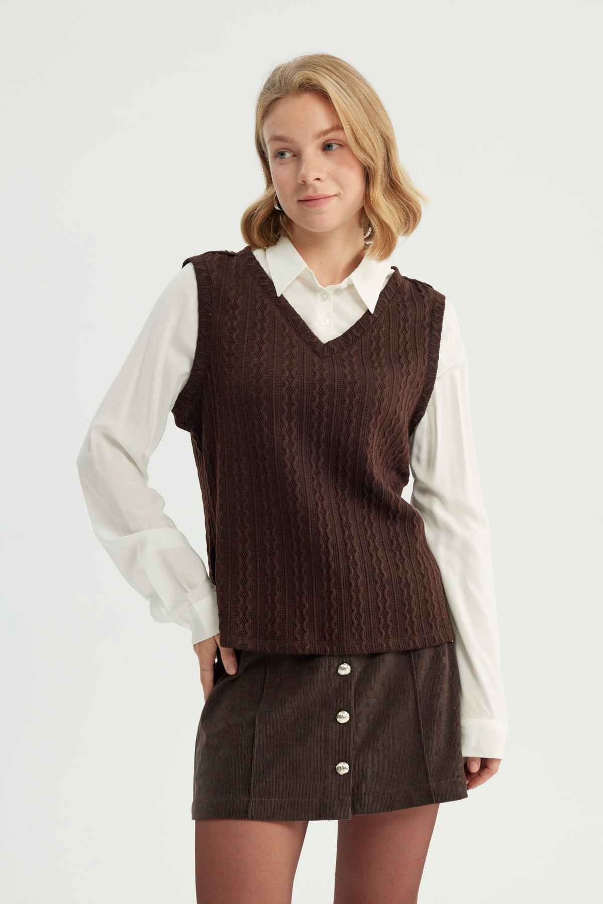 Sweater Mujer Regular Chocolate