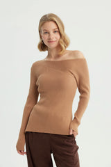 Sweater Mujer Bloques Camel