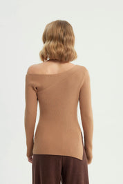 Sweater Mujer Bloques Camel