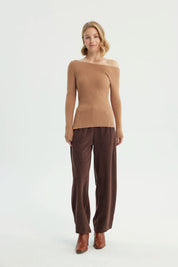 Sweater Mujer Bloques Camel