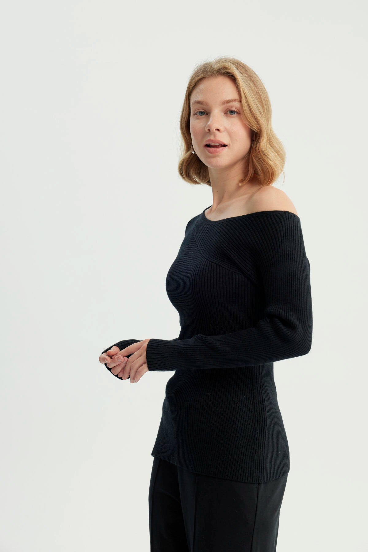 Sweater Mujer Bloques Negro