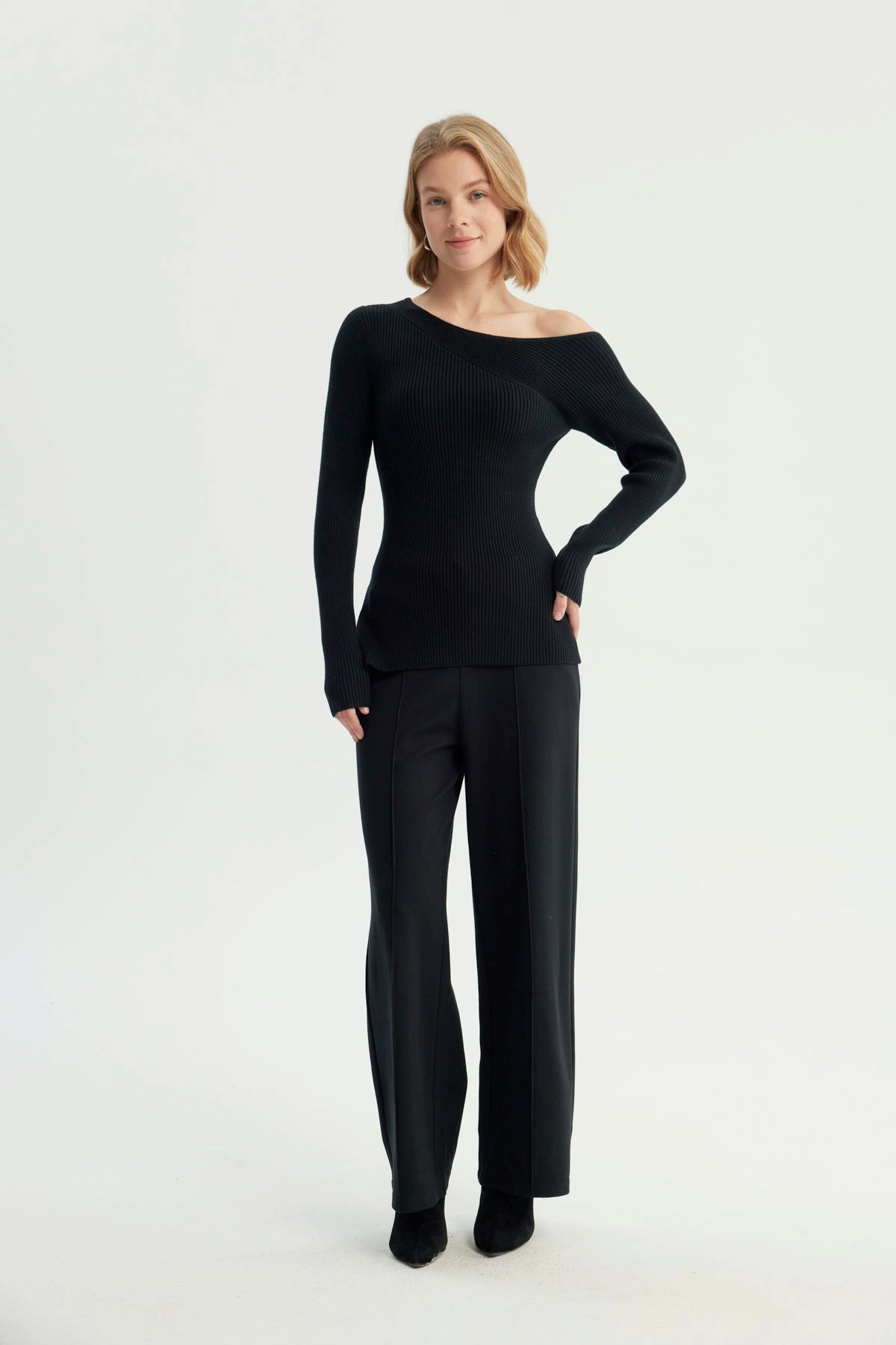 Sweater Mujer Bloques Negro
