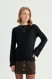 Sweater Mujer Regular Negro