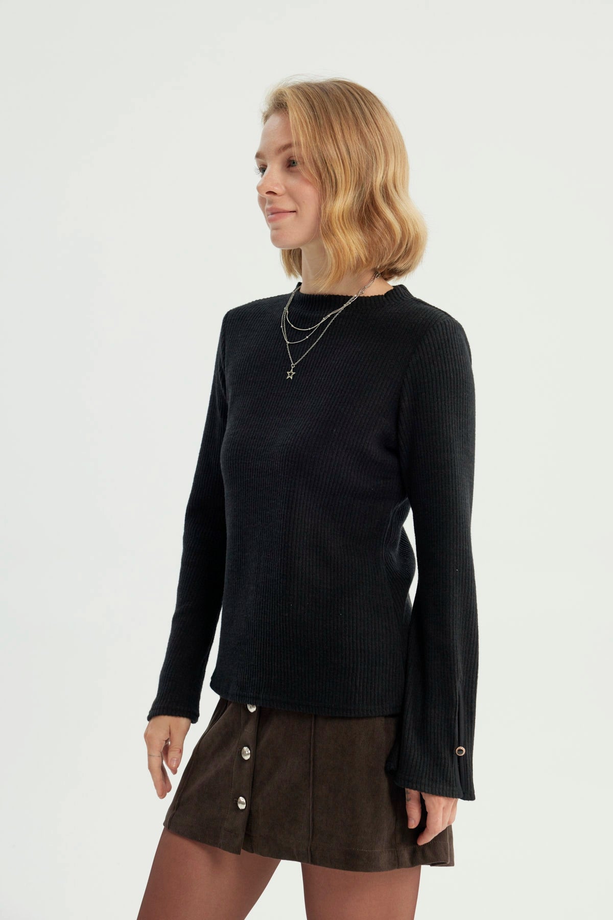 Sweater Mujer Regular Negro