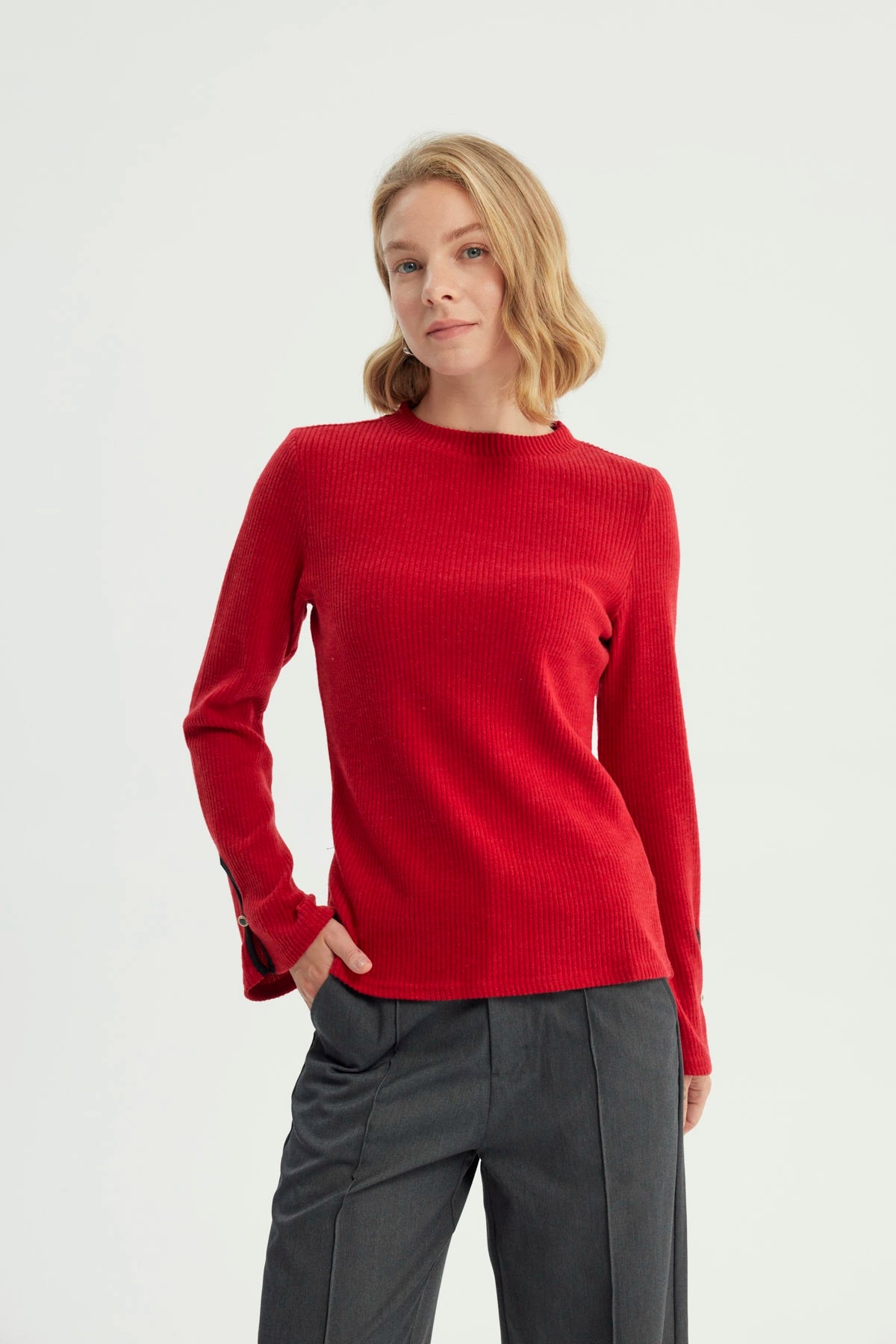Sweater Mujer Regular Rojo