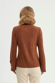 Sweater Mujer Regular Camel Oscuro