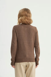 Sweater Mujer Regular Café Oscuro
