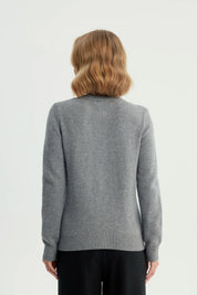 Sweater Mujer Regular Gris Melange