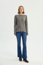 Sweater Mujer Clásico Gris Melange