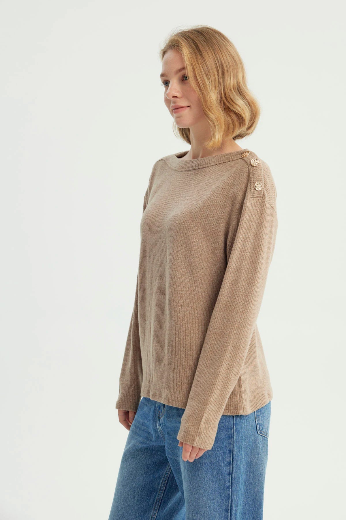 Sweater Mujer Clásico Beige