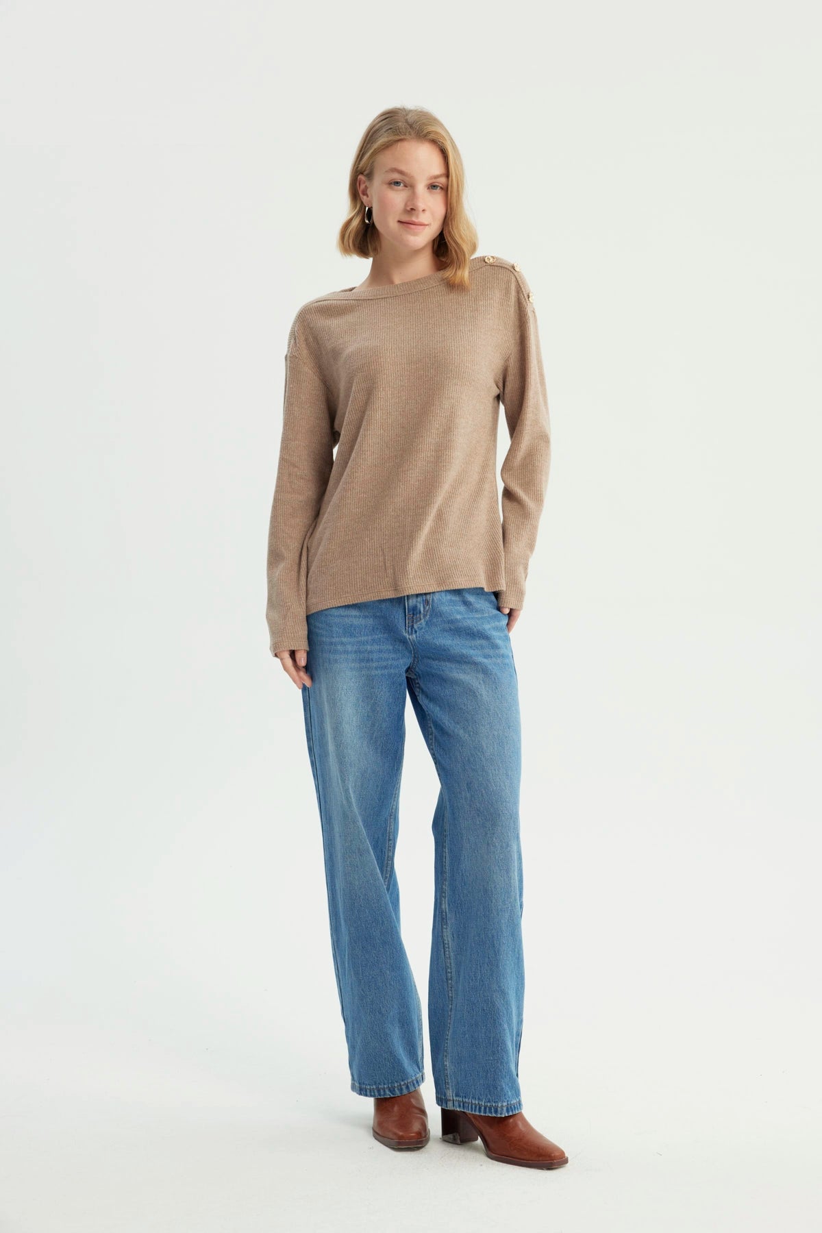 Sweater Mujer Clásico Beige