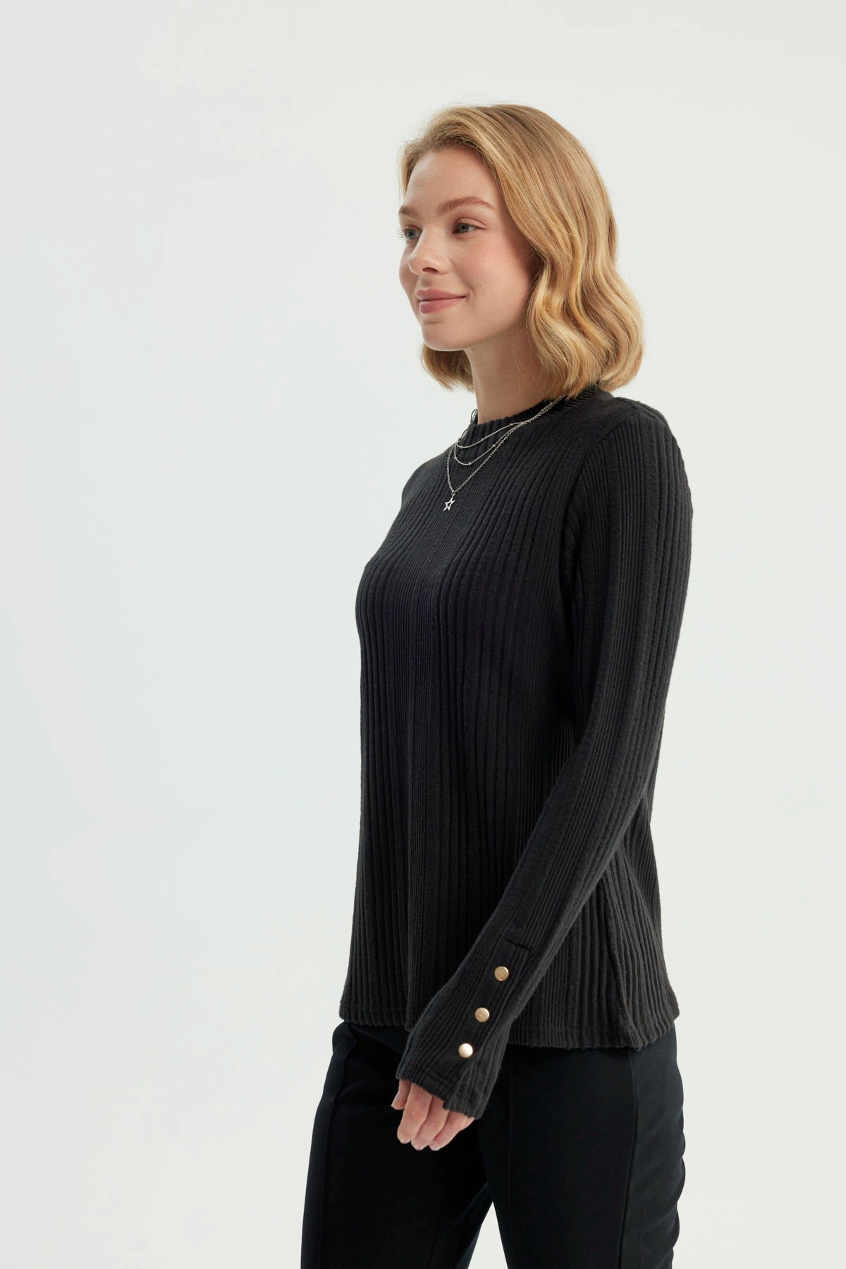 Polera Mujer Ajustado Negro