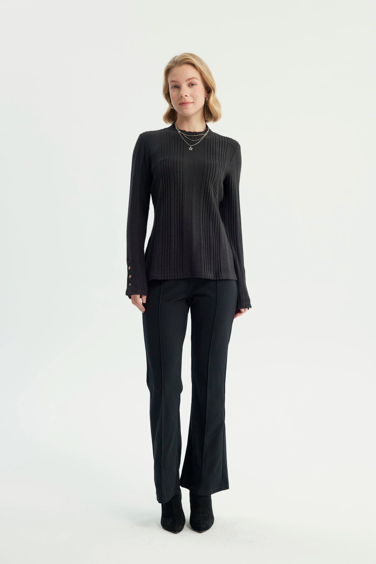 Polera Mujer Ajustado Negro