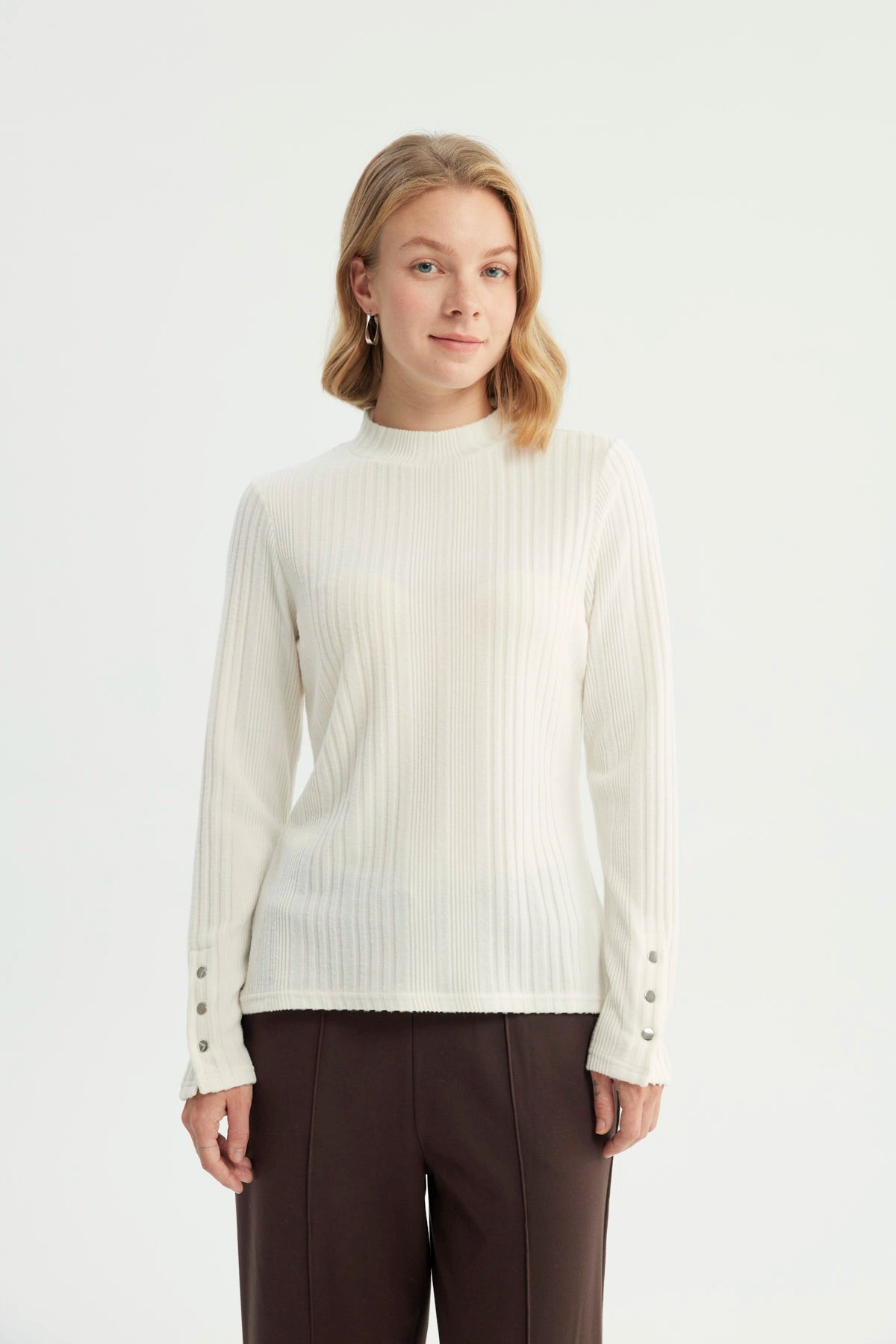 Polera Mujer Ajustado Crema