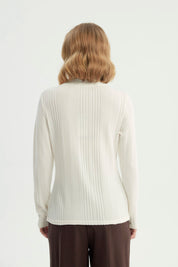Polera Mujer Ajustado Crema