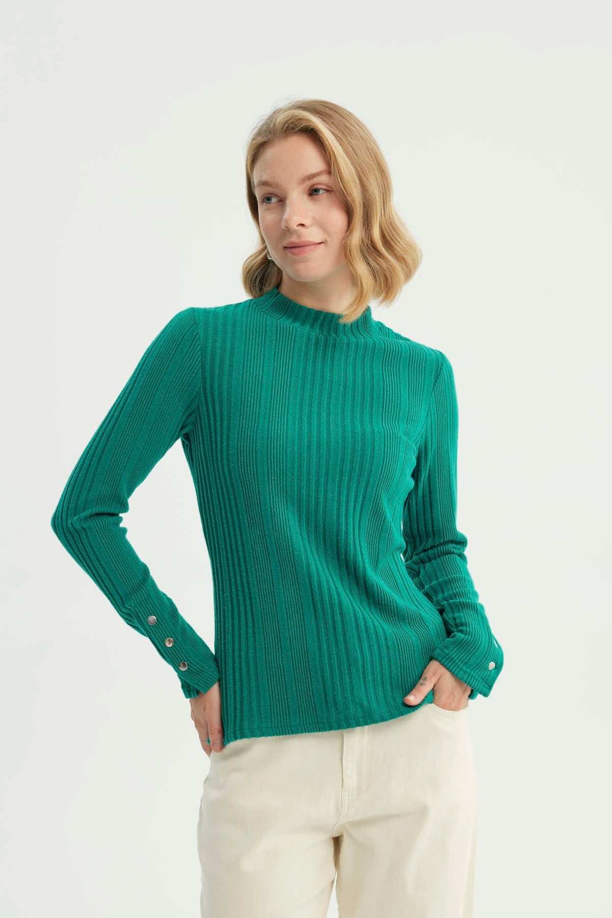 Polera Mujer Ajustado Verde