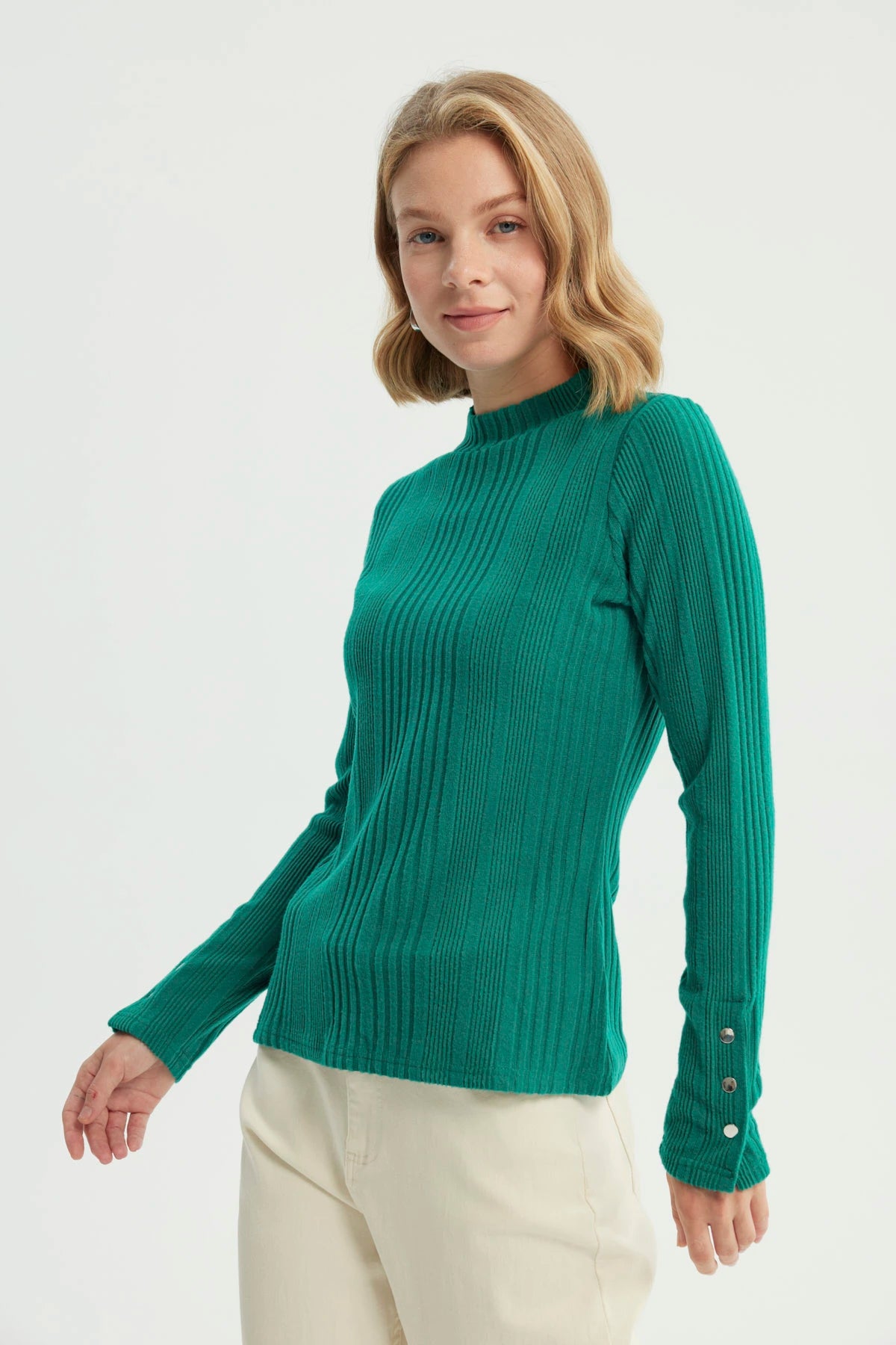 Polera Mujer Ajustado Verde