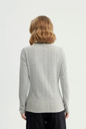 Polera Mujer Ajustado Gris Melange