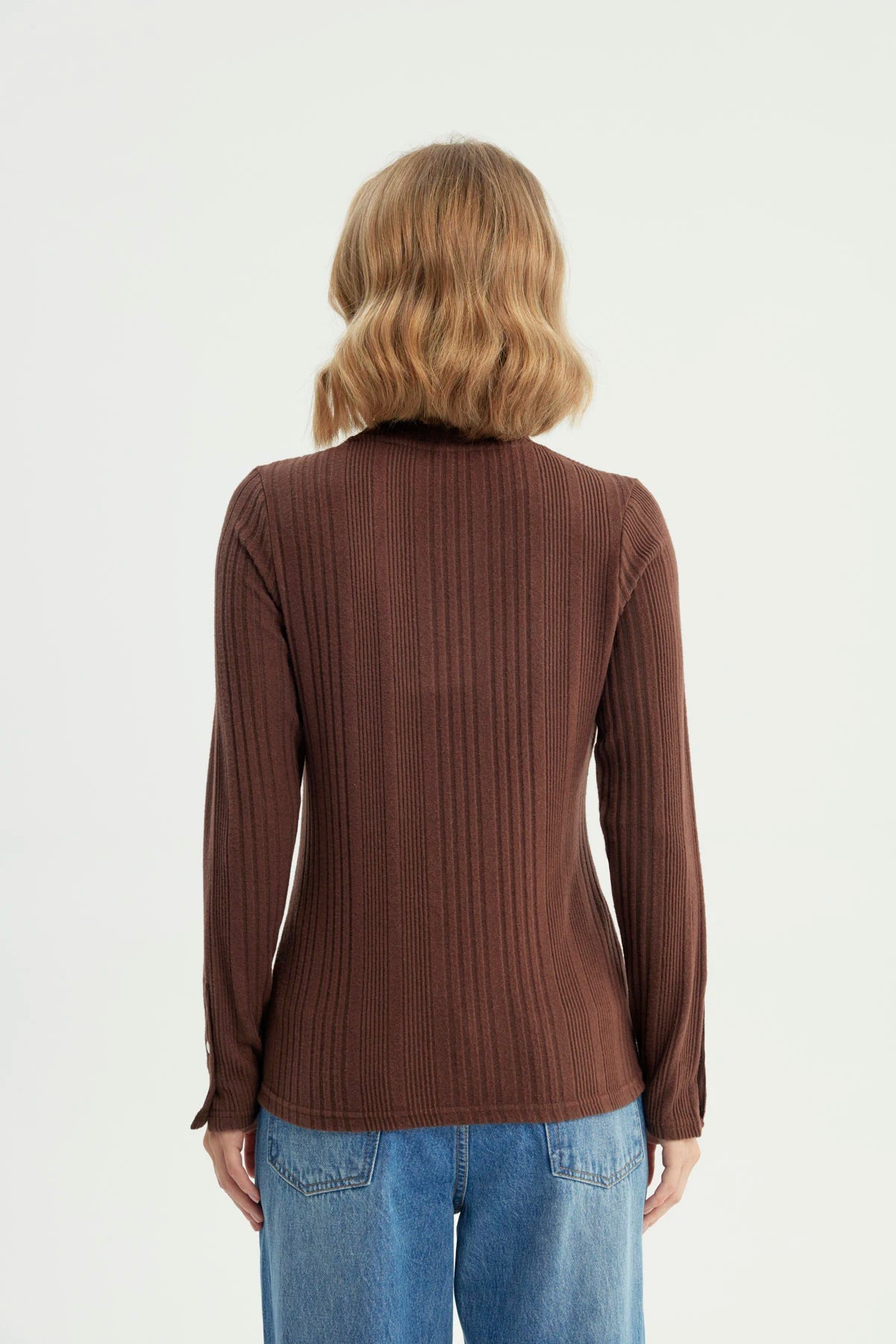Polera Mujer Ajustado Café Oscuro