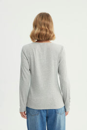 Polera Mujer Slim Gris Melange