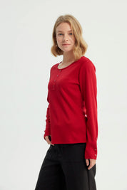 Polera Mujer Slim Rojo