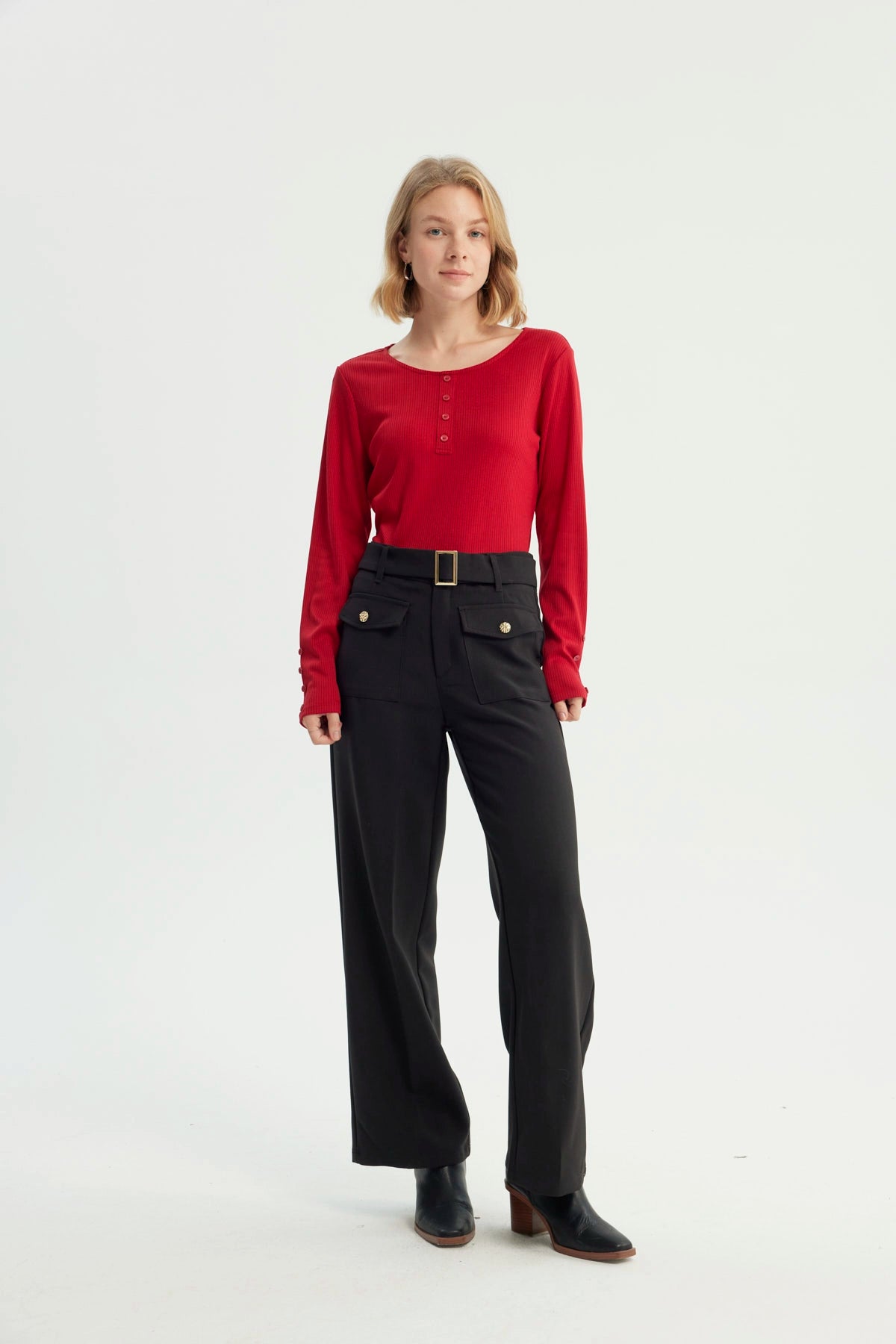 Polera Mujer Slim Rojo