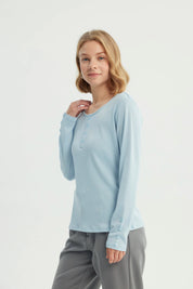 Polera Mujer Slim Celeste