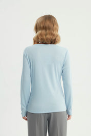 Polera Mujer Slim Celeste