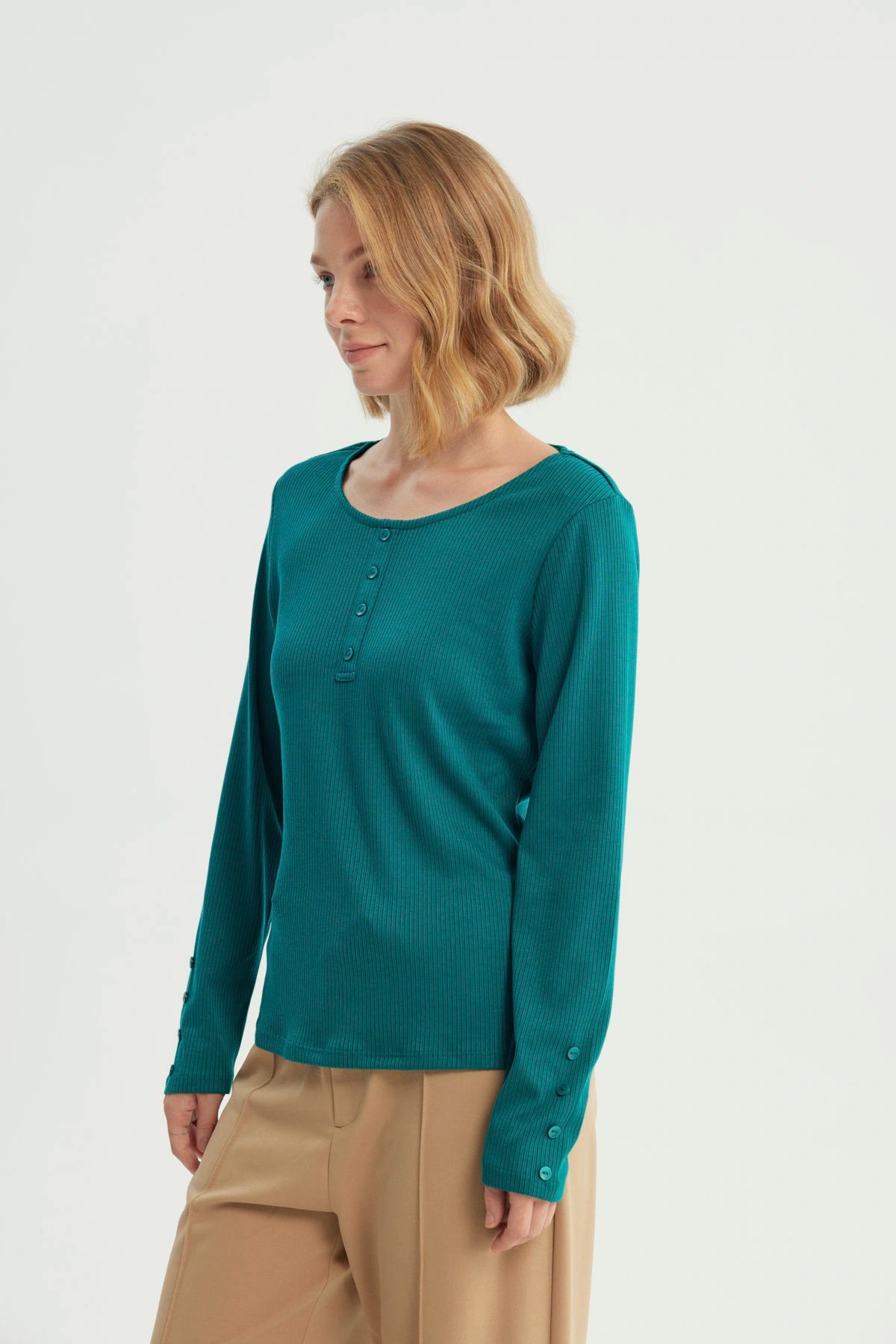 Polera Mujer Slim Verde