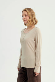 Polera Mujer Slim Beige