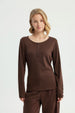Polera Mujer Slim Café Oscuro