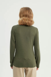 Polera Mujer Slim Verde Militar
