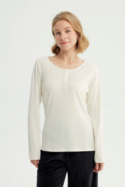 Polera Mujer Slim Crema