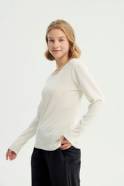 Polera Mujer Slim Crema