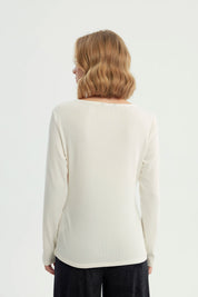 Polera Mujer Slim Crema